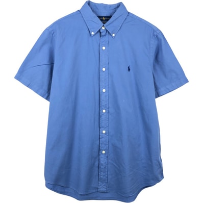 古着 ラルフローレン Ralph Lauren FEATHER WEIGHT TWILL 半袖 ボタンダウンシャツ メンズL相当/eaa665103