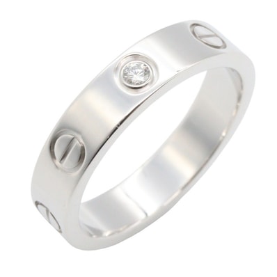 カルティエ CARTIER ミニラブリング 1PD リング・指輪 ジュエリー K18WG(ホワイトゴールド) ダイヤモンド レディース シルバー系 / クリア系 B4050500 【中古】