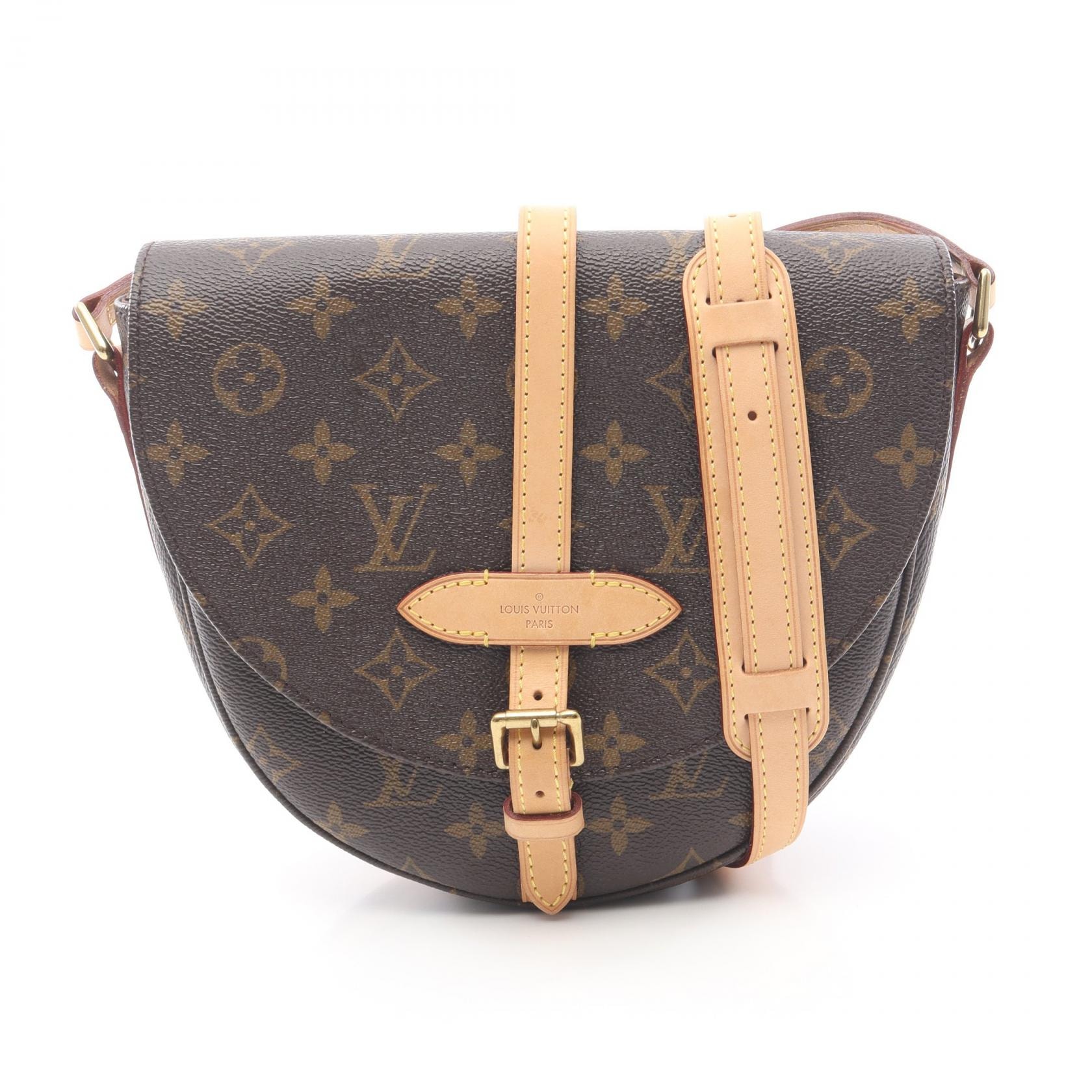 ルイ・ヴィトン LOUIS VUITTON シャンティGM ショルダーバッグ バッグ PVCコーティングキャンバス レザー モノグラム レディース ブラウン系 M40647 【中古】