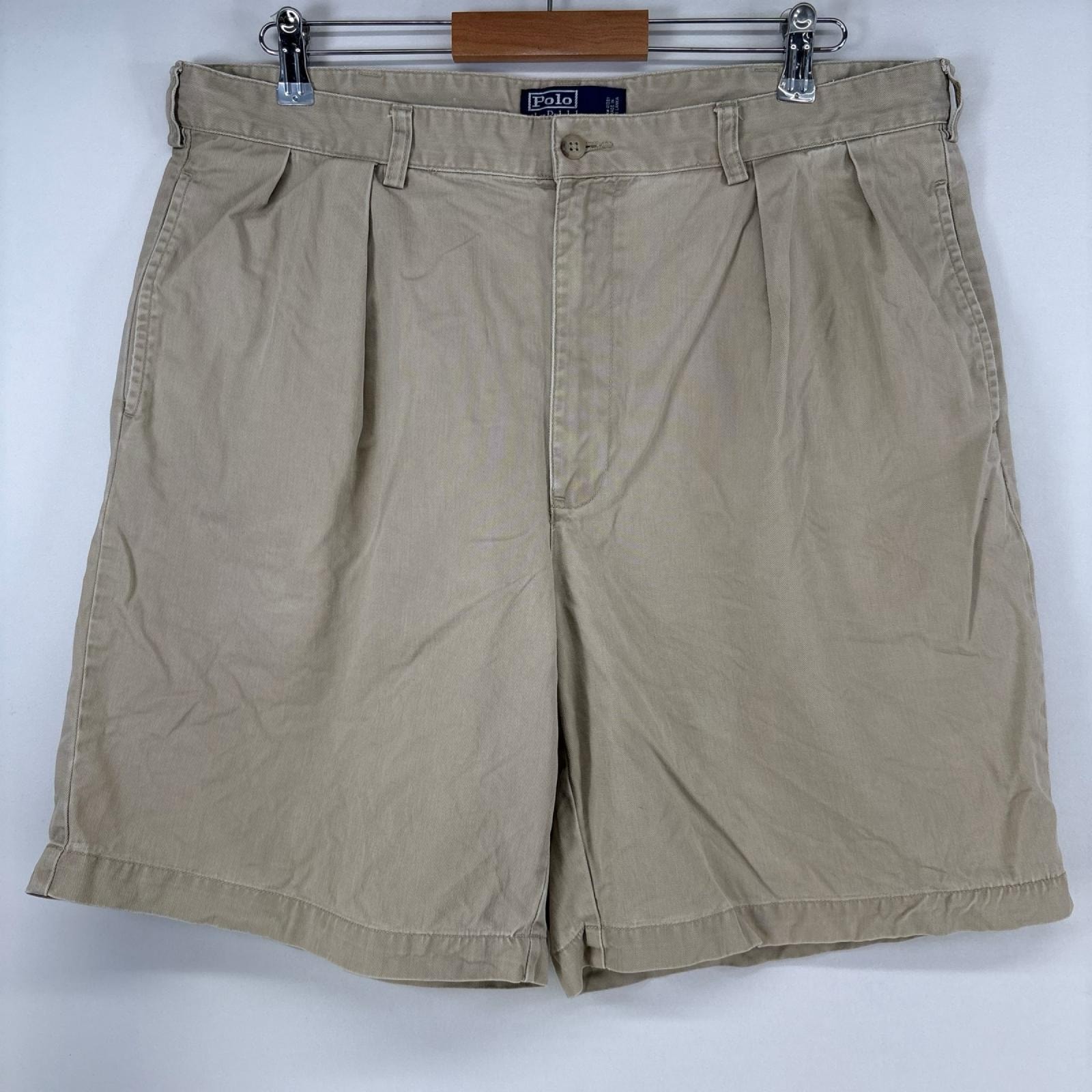 古着 ポロバイラルフローレン Polo by Ralph Lauren ダック ショートパンツ ポロチノ タック ハーフパンツ w38 ベージュ メンズ