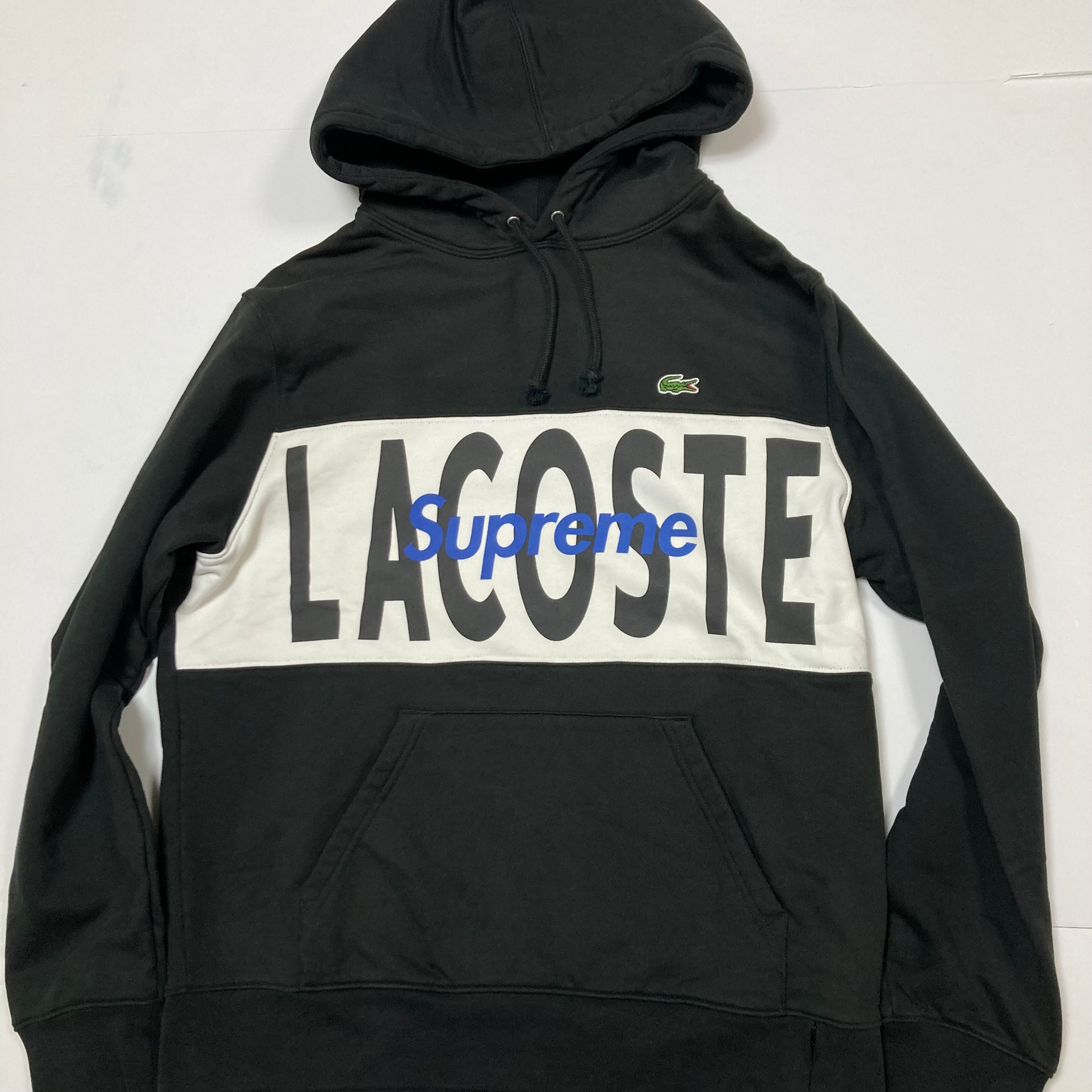 Supreme / Lacoste Logo Panel Hooded Sweatshirt "Black"