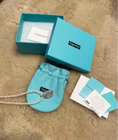 Supreme / Tiffany & Co. Return to Tiffany Oval Tag Pearl Necklace "Pearl"