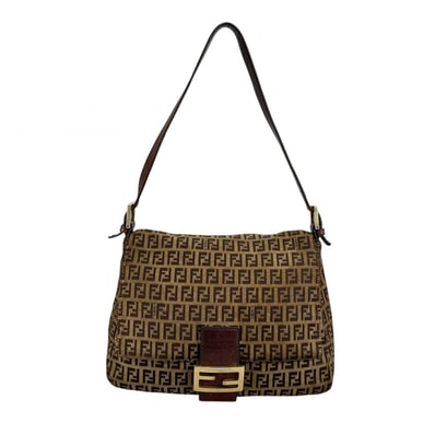 FENDI フェンディ マンマバケット ズッキーノ 2408-8BR001 ショルダーバッグ キャンバス ブラウン レディース I’m just【中古】