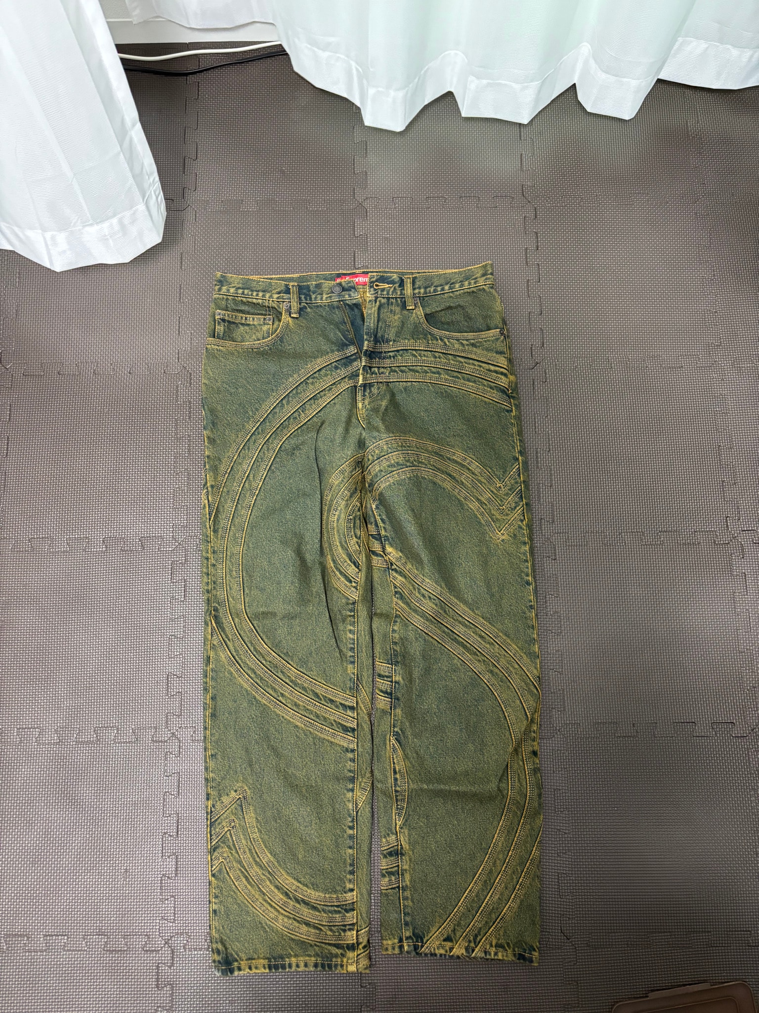 Supreme S Logo Loose Fit Jean "Dirty Green"