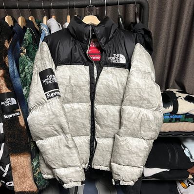 Supreme x The North Face Nuptse Jacket "White Paper Print"