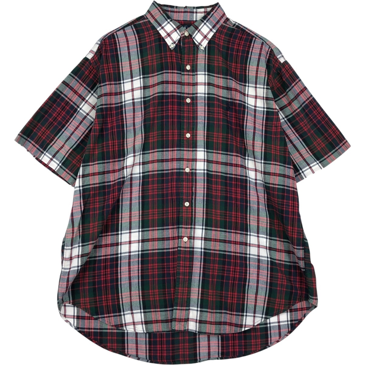 古着 ラルフローレン Ralph Lauren BLAKE タータンチェック 半袖 ボタンダウン チェックシャツ メンズXL相当/eaa623634