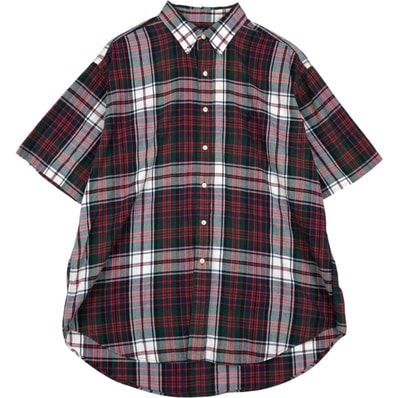 古着 ラルフローレン Ralph Lauren BLAKE タータンチェック 半袖 ボタンダウン チェックシャツ メンズXL相当/eaa623634