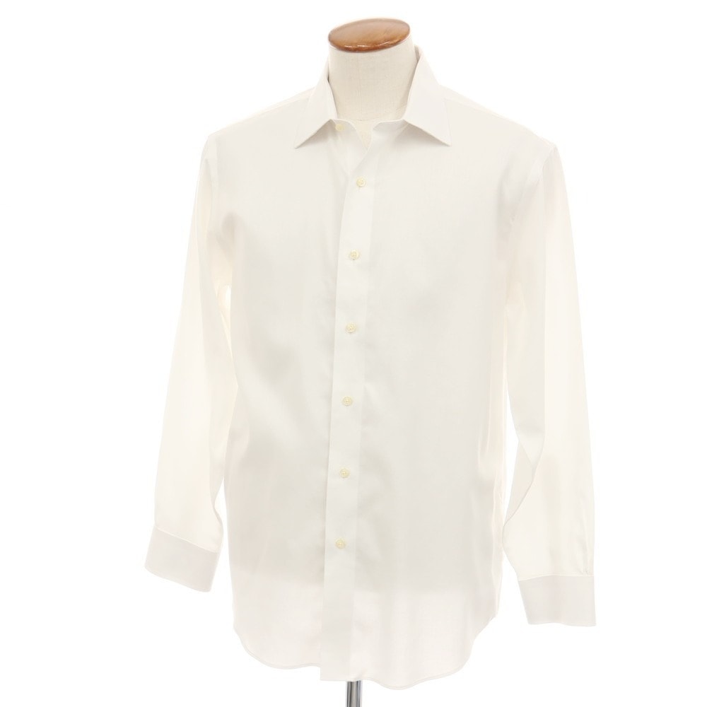 【中古】ブルックスブラザーズ Brooks Brothers コットン レギュラーカラー ドレスシャツ ホワイト【サイズ15.5】【メンズ】