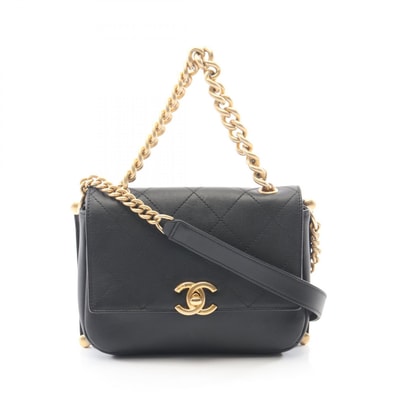 シャネル CHANEL マトラッセ 2WAY ショルダーバッグ バッグ レザー レディース ブラック系 【中古】