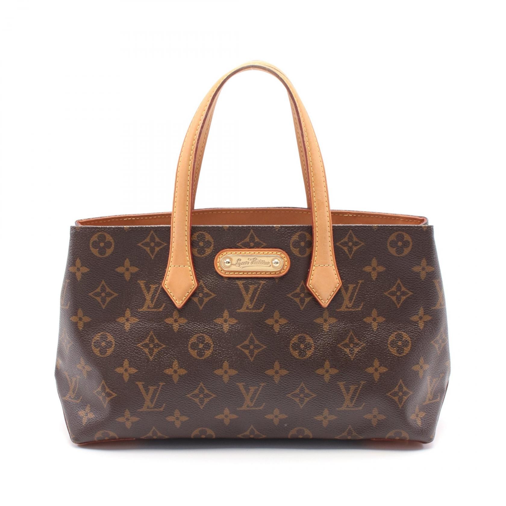 ルイ・ヴィトン LOUIS VUITTON ウィルシャーPM ハンドバッグ バッグ PVCコーティングキャンバス レザー モノグラム レディース ブラウン系 M45643 【中古】
