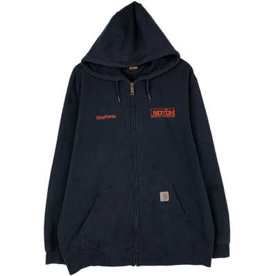 古着 カーハート Carhartt ORIGINAL FIT Notch Mechanical Constructors アドバタイジング スウェットフルジップパーカー メンズXL相当/eaa630439