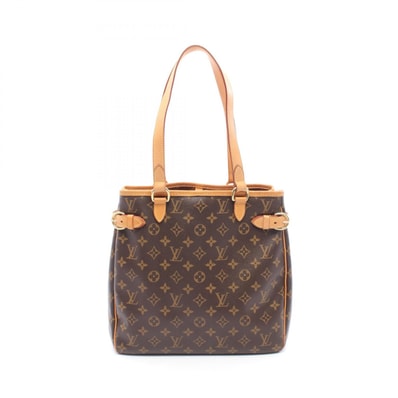ルイ・ヴィトン LOUIS VUITTON バティニョール ヴェルティカル トートバッグ バッグ PVCコーティングキャンバス レザー モノグラム レディース ブラウン系 M51153 【中古】