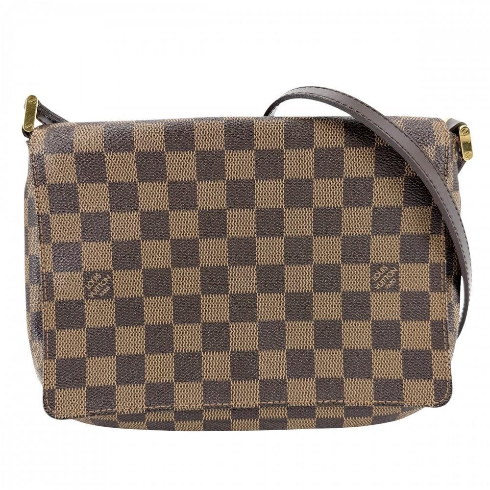 LOUIS VUITTON ルイヴィトン ショルダーバッグ ミュゼットタンゴ ロングショルダー 肩掛け 斜め掛け N51301 ダミエキャンバス    ブラウン 茶 ゴールド金具 レディース【中古品】