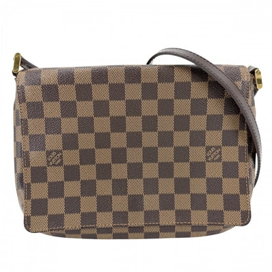 LOUIS VUITTON ルイヴィトン ショルダーバッグ ミュゼットタンゴ ロングショルダー 肩掛け 斜め掛け N51301 ダミエキャンバス ブラウン 茶 ゴールド金具 レディース【中古品】