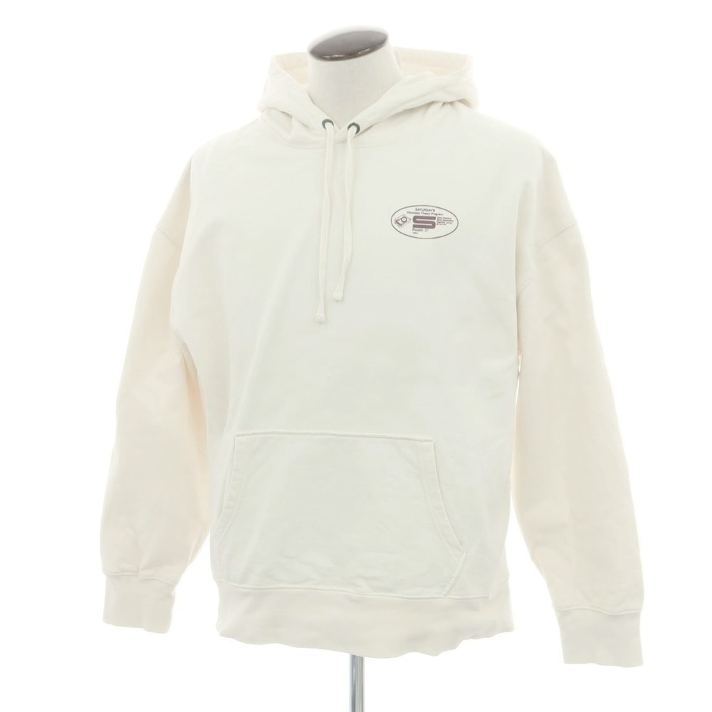 【中古】サタデーズ ニューヨークシティ Saturdays NYC コットン プルオーバー パーカー アイボリー【サイズL】【メンズ】