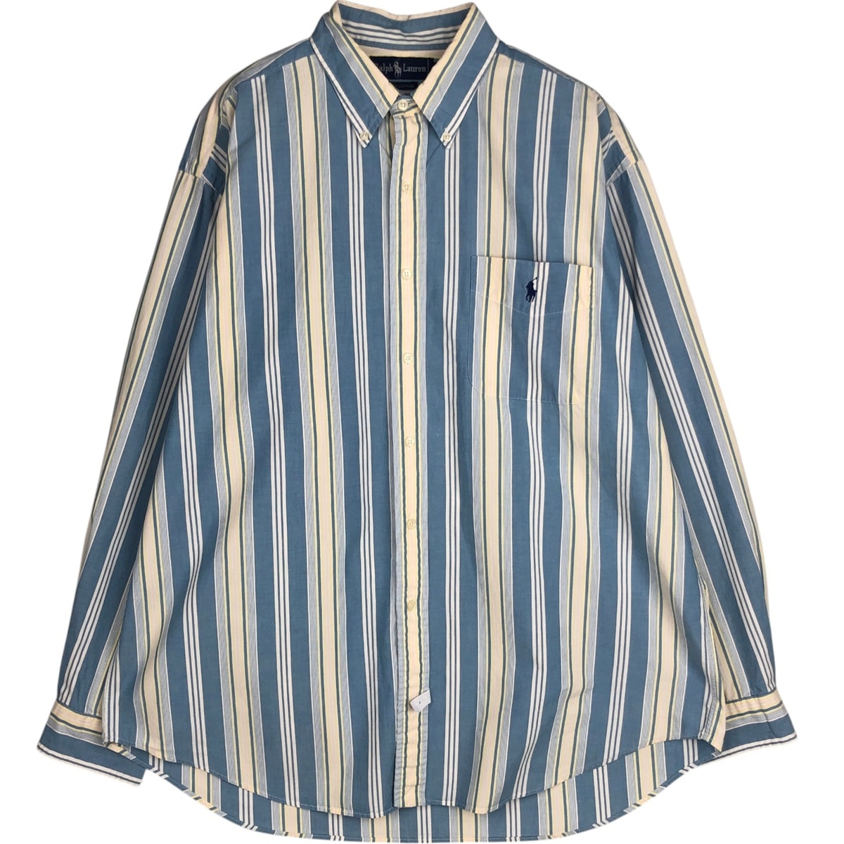 古着 ラルフローレン Ralph Lauren マルチストライプ 長袖 ボタンダウンストライプシャツ メンズXL相当/eaa628993