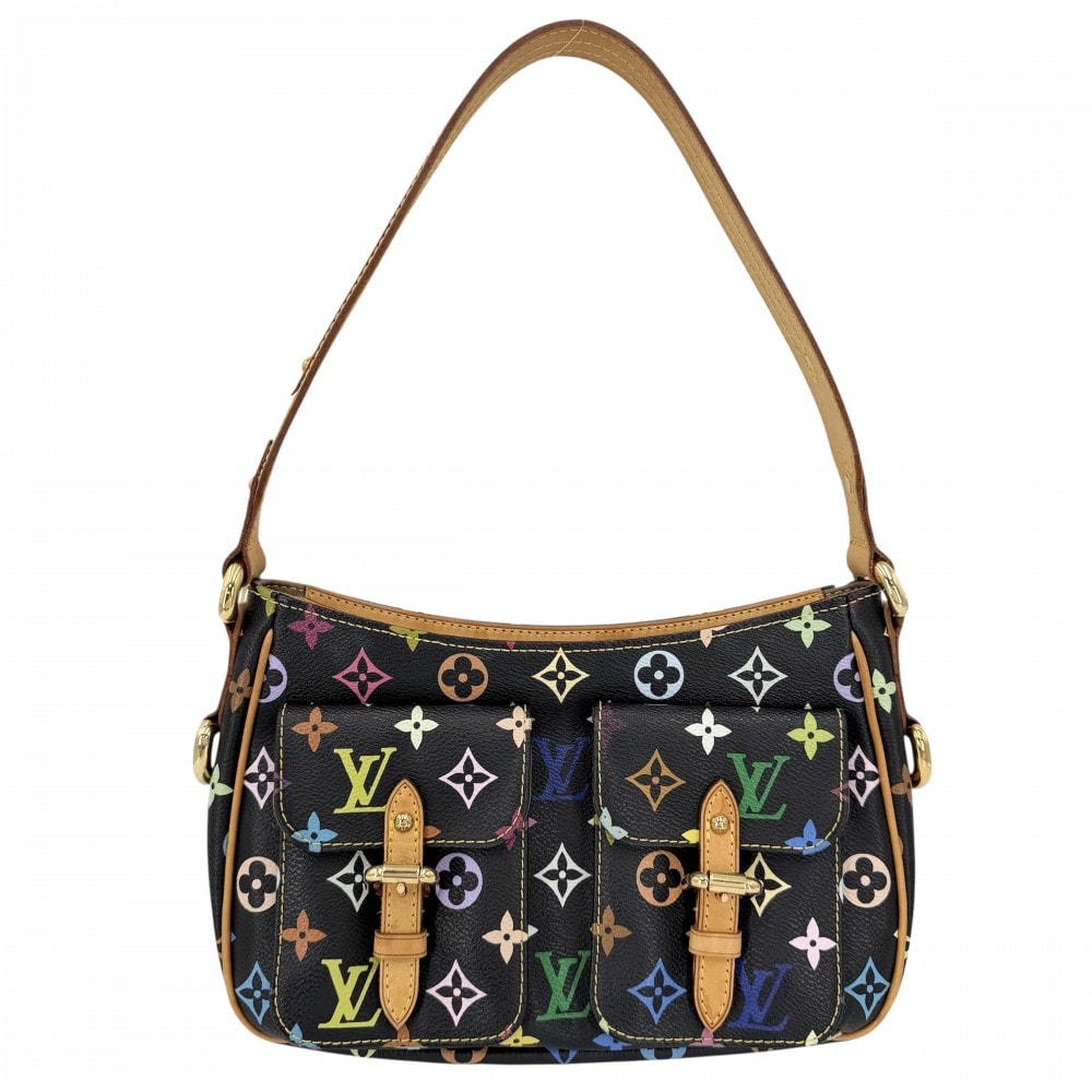 LOUIS VUITTON ルイヴィトン ショルダーバッグ ロッジPM ブラック 黒 M40054 モノグラムマルチカラー    ノワール マルチカラー ゴールド金具 レディース【中古品】