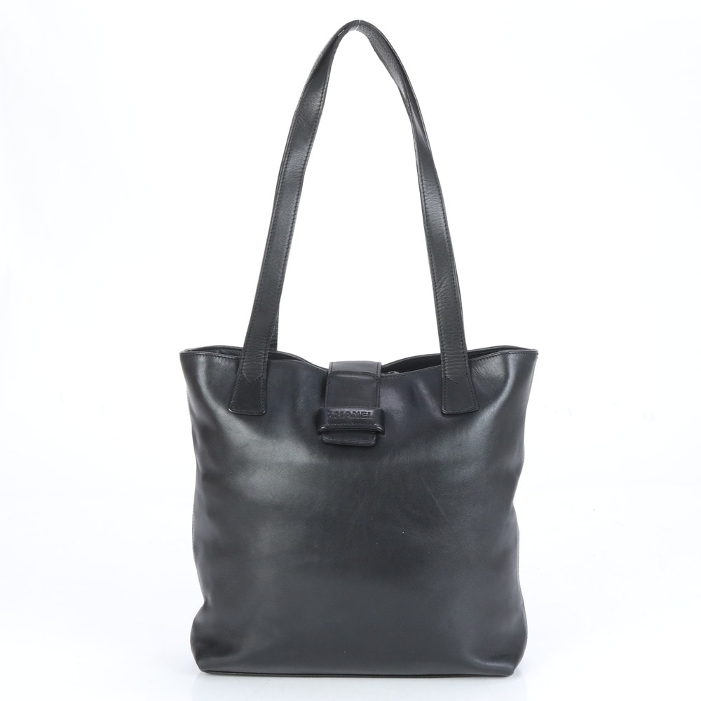 ■美品 シャネル ロゴトート バッグ レザー