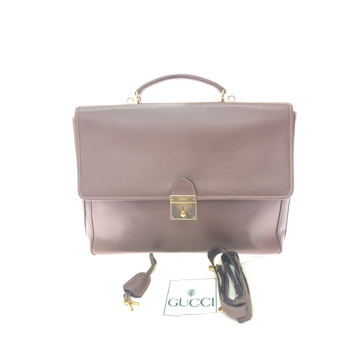 ▼▼GUCCI グッチ メンズ ビジネスバッグ ブリーフケース レザー 015 123 3680 ブラウン