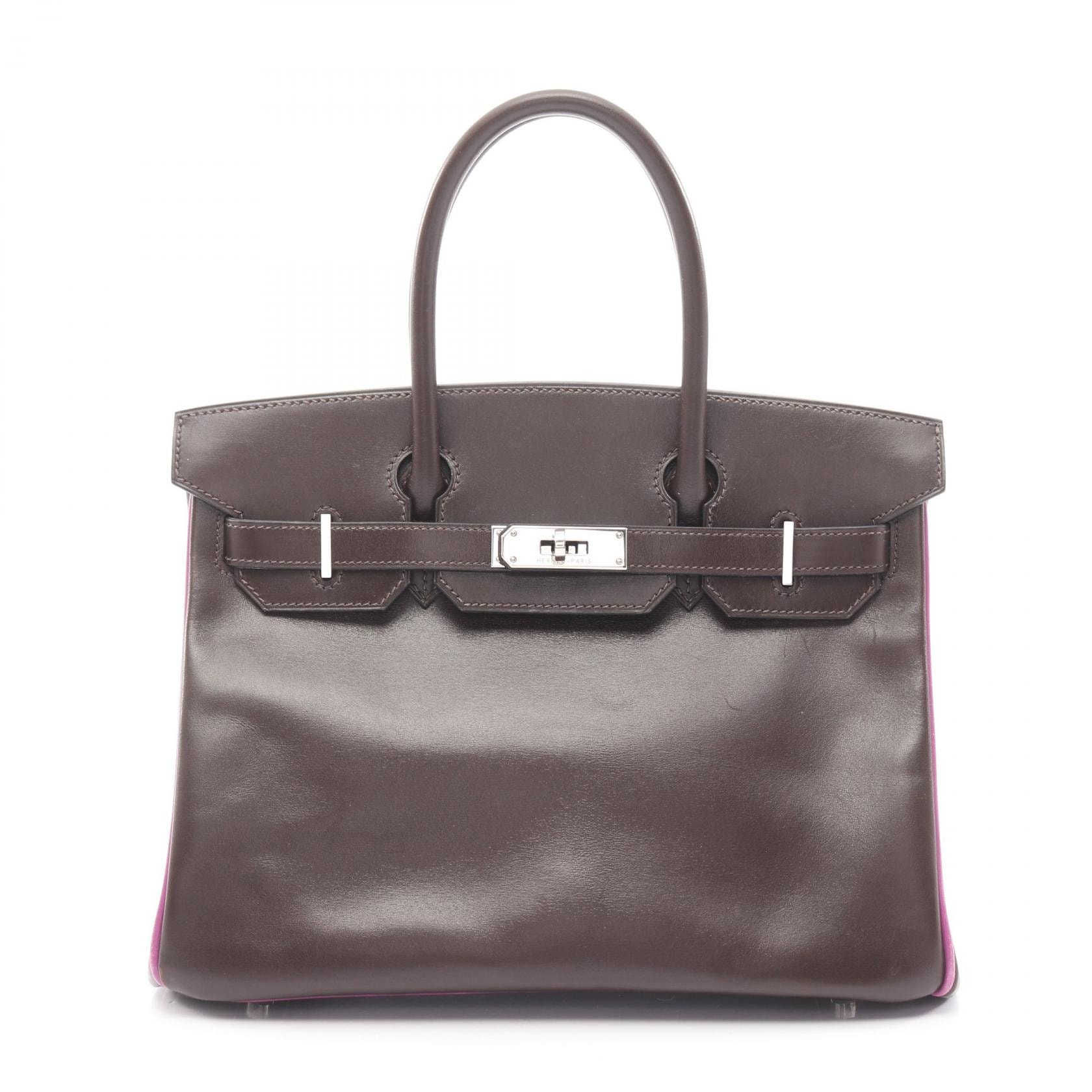 エルメス HERMES バーキン30 ハンドバッグ バッグ カーフ(牛革) ボックスカーフ ショコラ □I刻印(2005年製造) レディース ブラウン系 / パープル系 【中古】