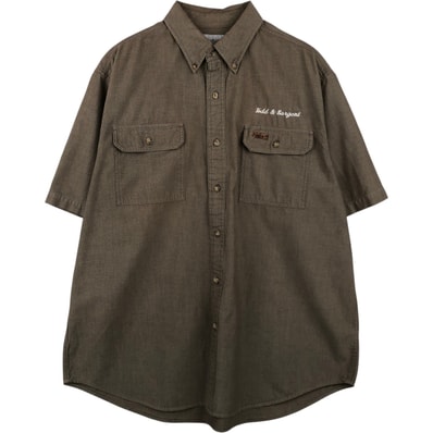 古着 カーハート Carhartt ボタンダウン 半袖 ワークシャツ メンズL相当/eaa650581