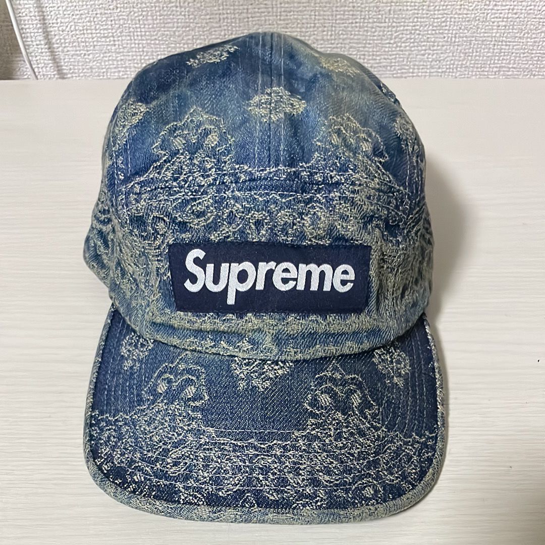 Supreme Bandana Jacquard Denim Camp Cap "Blue" (25SS)