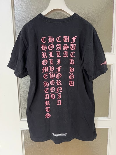 Chrome Hearts Neon Pink Logo S/S T-Shirt "Black/Pink"