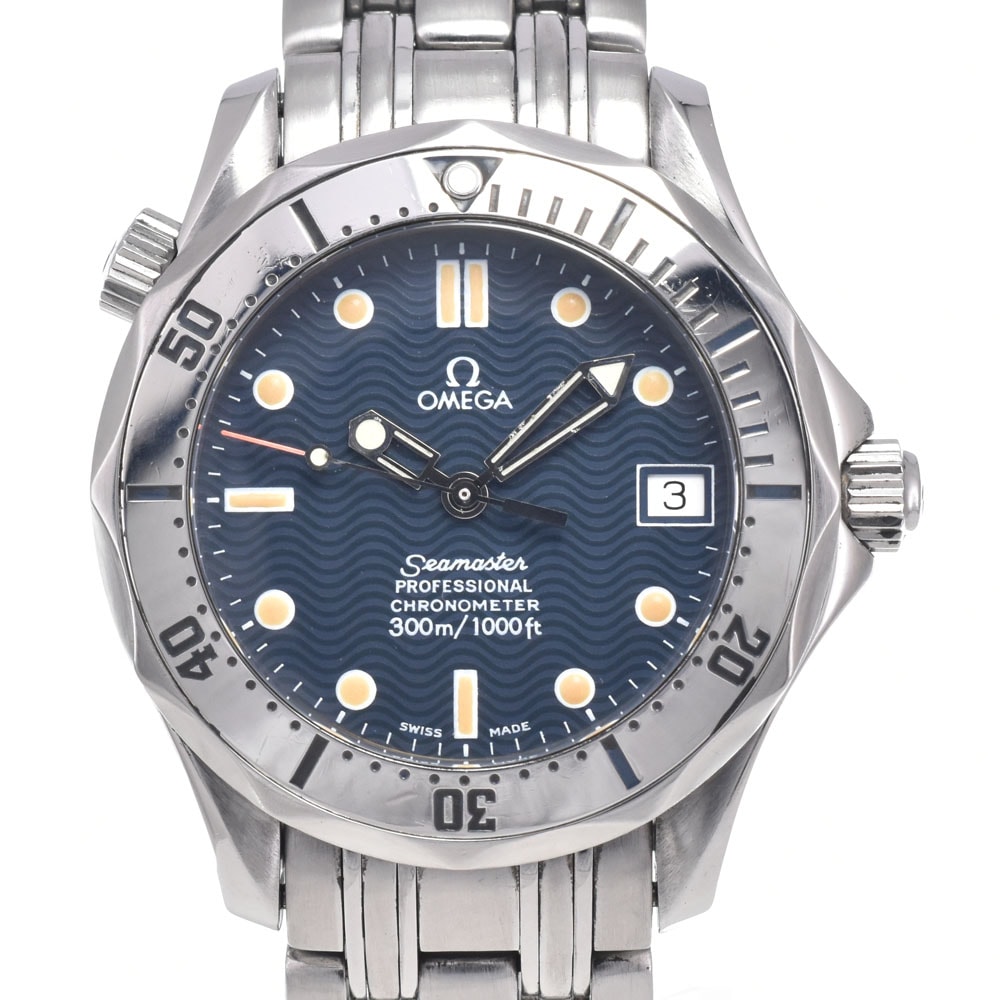 オメガ OMEGA 25528000 シーマスタープロフェッショナル 300m デイト ブルー 自動巻き ユニセックス 保証書付き 腕時計 P#148692