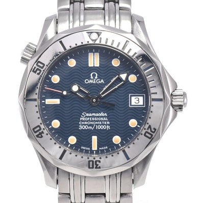 オメガ OMEGA 25528000 シーマスタープロフェッショナル 300m デイト ブルー 自動巻き ユニセックス 保証書付き 腕時計 P#148692