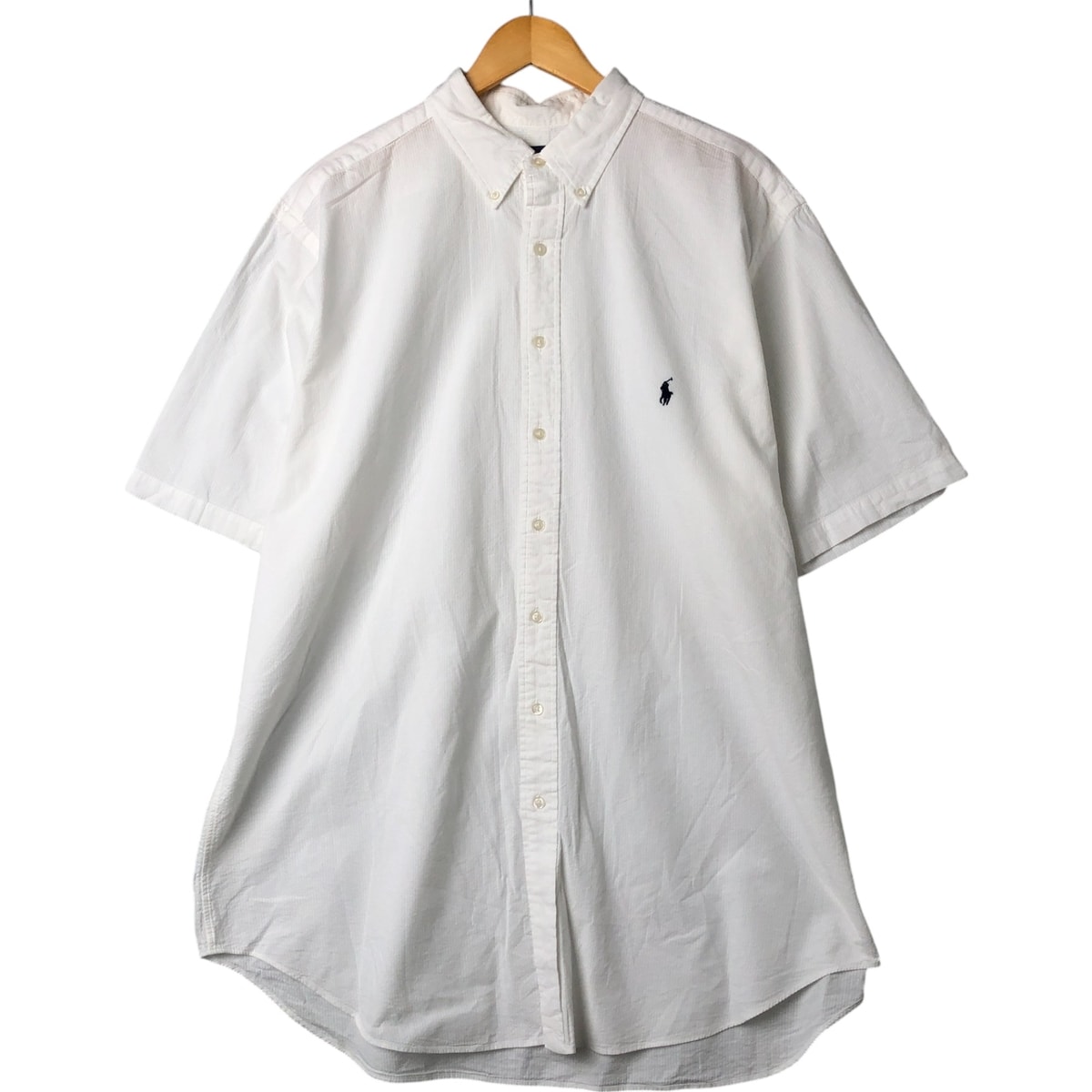 古着 ラルフローレン Ralph Lauren シアサッカー 半袖 ボタンダウンシャツ メンズXL相当/eaa542924