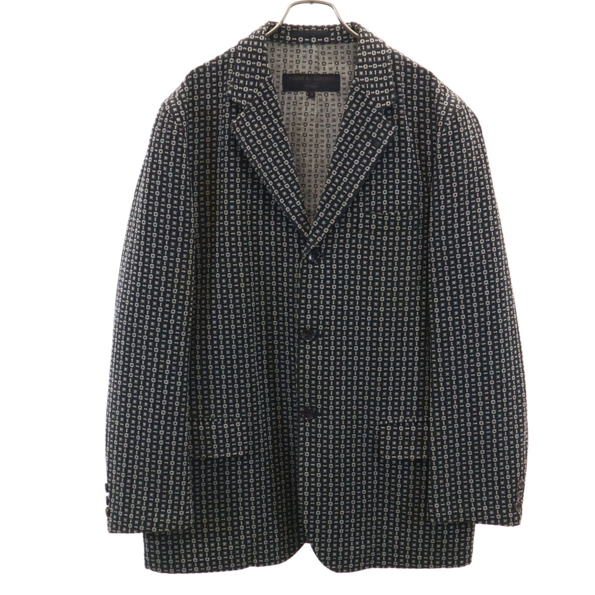 COMME des GARCONS HOMME コムデギャルソンオム 2000年 00s 日本製 オールド 総柄 テーラードジャケット M ブラック