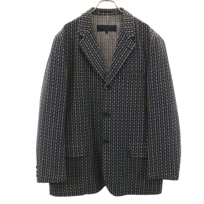 COMME des GARCONS HOMME コムデギャルソンオム 2000年 00s 日本製 オールド 総柄 テーラードジャケット M ブラック