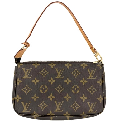 LOUIS VUITTON ルイヴィトン ハンドバッグ ポシェット アクセソワール アクセサリーポーチ M51980 モノグラムキャンバス ブラウン 茶 ゴールド金具 レディース【中古品】