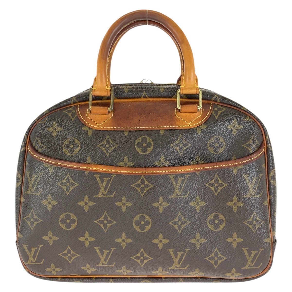 LOUIS VUITTON ルイヴィトン モノグラム トゥルーヴィル ブラウン ゴールド金具 PVC レザー/ ハンドバッグ 1-0293398 【中古】