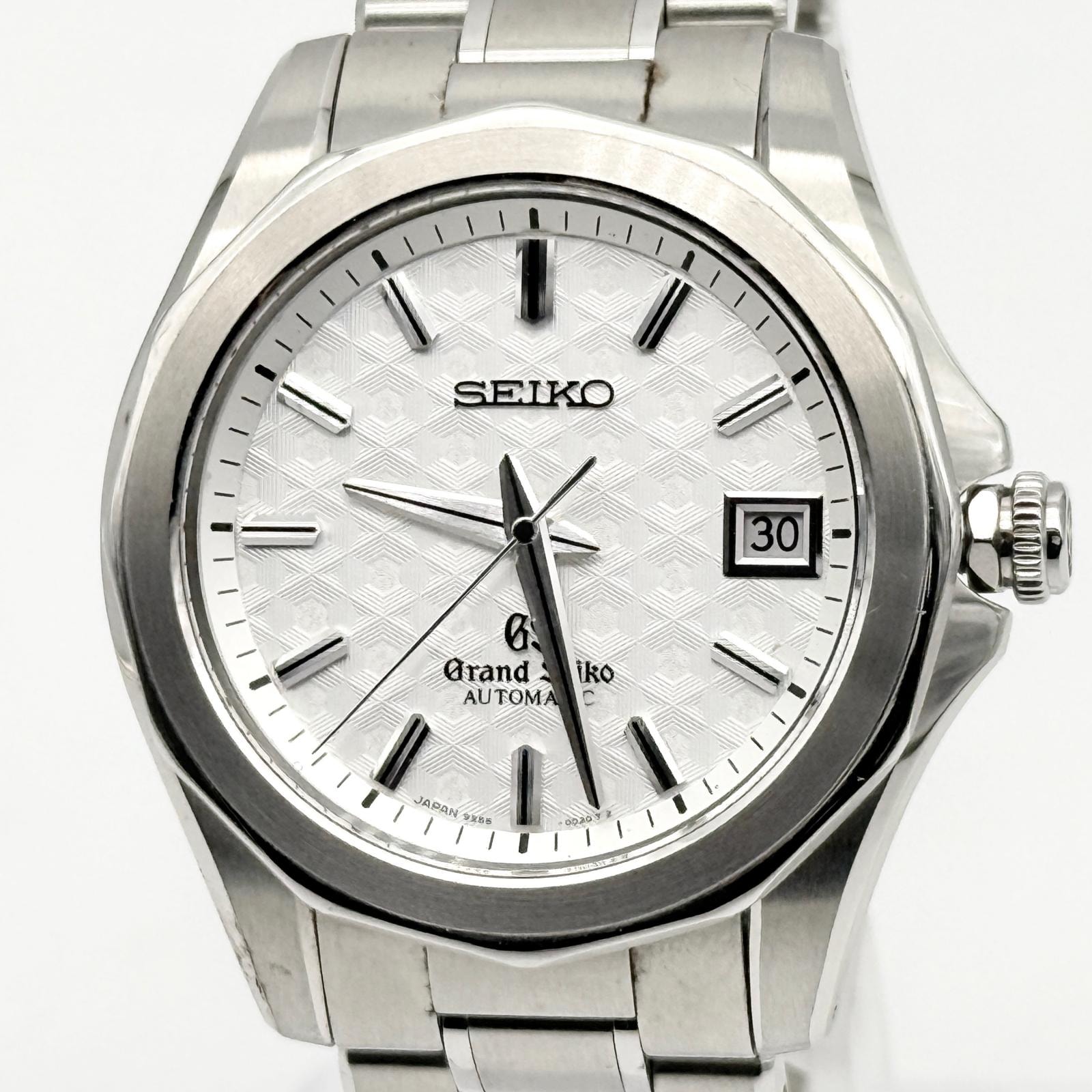 SEIKO セイコー GRAND SEIKO グランドセイコー 9Sメカニカル 亀甲模様ダイヤル SS 9S55-0030 SBGR009 ホワイト AT メンズ 腕時計 稼働品