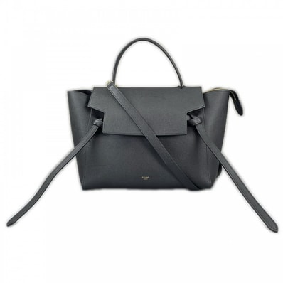 CELINE セリーヌ ハンドバッグ ベルトバッグ グレインカーフレザー ブラック 黒 ゴールド金具 レディース【中古品】