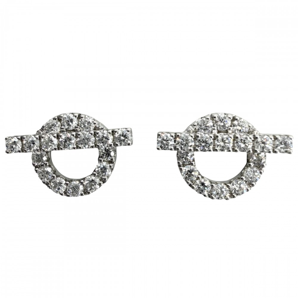 HERMES エルメス ピアス フィネス ジュエリー Au750 18金WG K18ホワイトゴールド    ダイヤモンド0.92ct レディース 約4.7g【中古品】