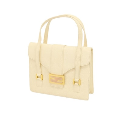 【中古】フェンディ FENDI 2001年モデル チンギアーレ ハンドバッグ ライトベージュ【WxH18xD6】【レディース】