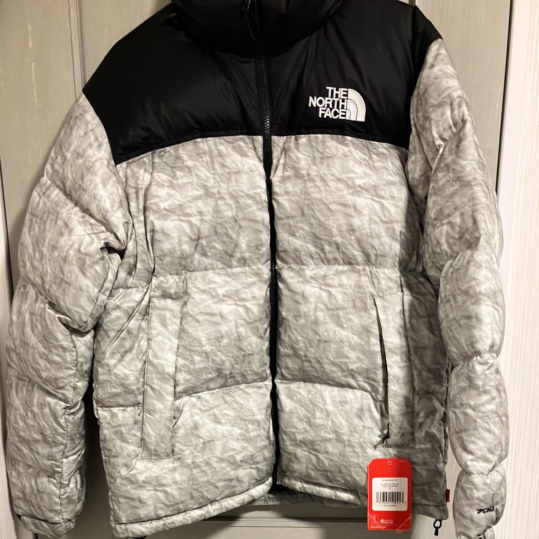 Supreme x The North Face Nuptse Jacket "White Paper Print"