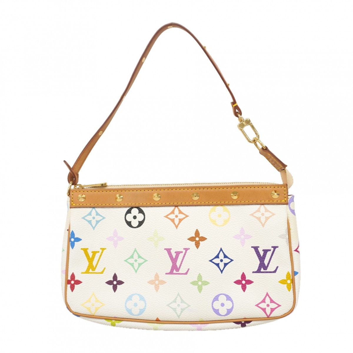 【6db0995-k】ルイヴィトン ポーチ モノグラム・マルチカラー ポシェットアクセソワール M92649 ブロン【中古】レディース