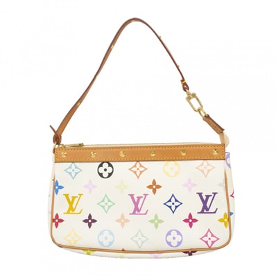 【6db0995-k】ルイヴィトン ポーチ モノグラム・マルチカラー ポシェットアクセソワール M92649 ブロン【中古】レディース