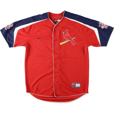 古着 00年代 ナイキ NIKE TEAM MLB ST. LOUIS CARDINALS セントルイスカージナルス ゲームシャツ ベースボールシャツ メンズS相当/eaa662650