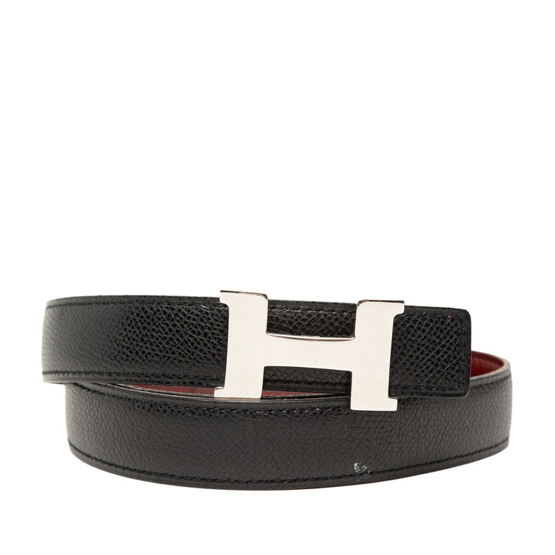 エルメス コンスタンス Hベルト ベルト サイズ80 ブラック レッド クシュベル レディース HERMES 【中古】