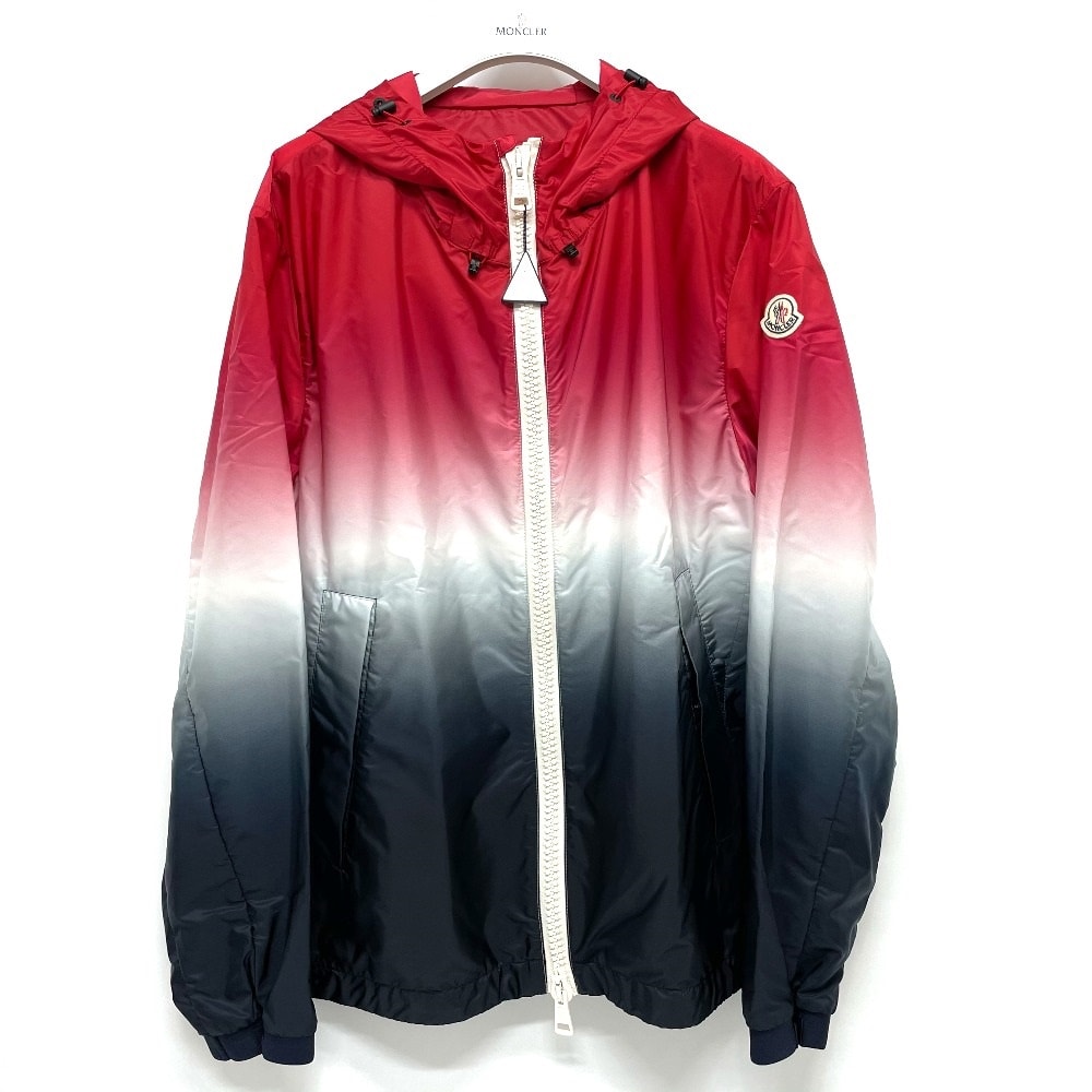モンクレール MONCLER MARIBEU 4160305 グラデーション 上着 アウター フーテッドジャケット ブルゾン ナイロン レッド 未使用