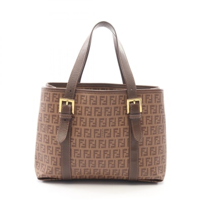 フェンディ FENDI ズッキーノ トートバッグ バッグ PVCコーティングキャンバス レザー レディース ブラウン系 【中古】