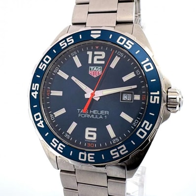 タグホイヤー TAG HEUER 腕時計 フォーミュラ1 デイト 43mm WAZ1010.BA0842 ブルー QZ SS【鑑定済み】正規品