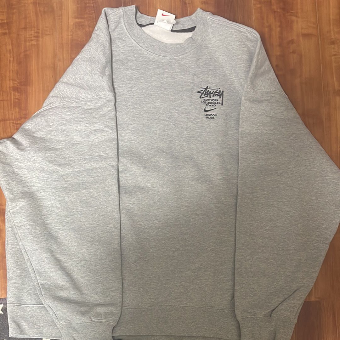 Nike x Stussy International Crewneck Sweatshirt (US Size) "Grey" DC4198-050