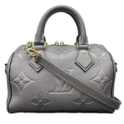 LOUIS VUITTON 極美品 ルイヴィトン スピーディバンドリエール20 モノグラムアンプラント 2way ミニボストン ショルダーバッグ M12013 レザー RFID確認済 ガンメタル ハンドバッグ Aランク 中古 鑑定済