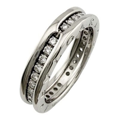 ブルガリ ビーゼロワン 1バンド リング 指輪 13.5号 18金 K18ホワイトゴールド ダイヤモンド レディース BVLGARI 中古