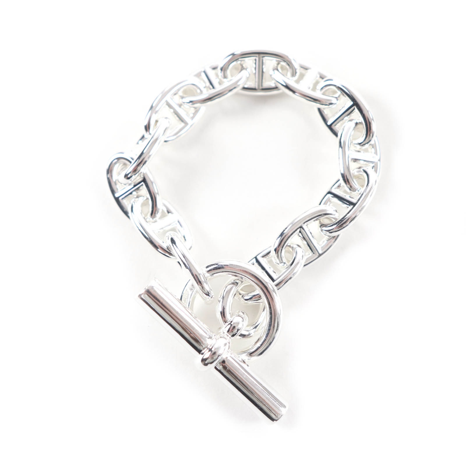 極美品 エルメス ブレスレット シェーヌダンクルMM シルバー レディース